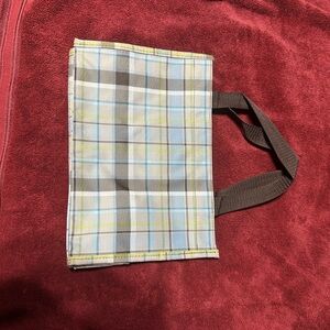 Thirty-One Plaid Mini Bag - Blue and Brown